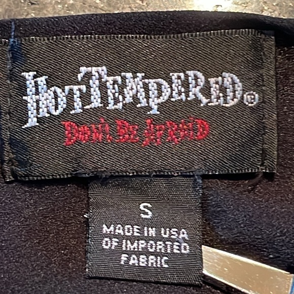 Hot Tempered Don’t Be Afraid Black Cuffed Short Sleeve Back Zip Sheer Top - Picture 5 of 6